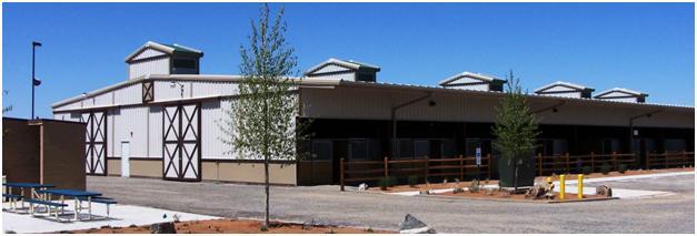 Photograph of the outside of the Stables building