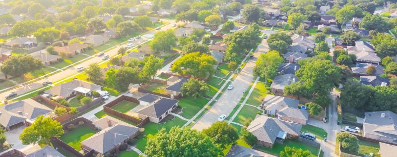 Aerial Photograph of a Subdivision of houses