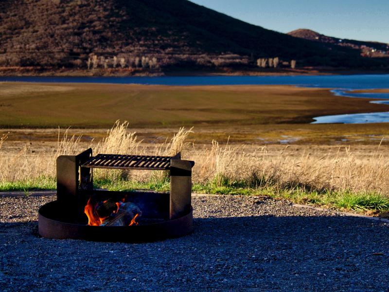 Campfire on Vega State Park near Collbran Colorado