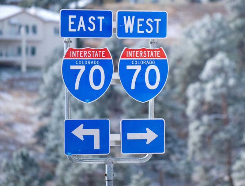 Photograph of Interstate I-70 road sign.