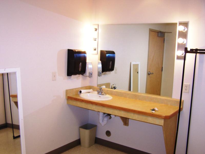 Photograph of the community building bathroom area