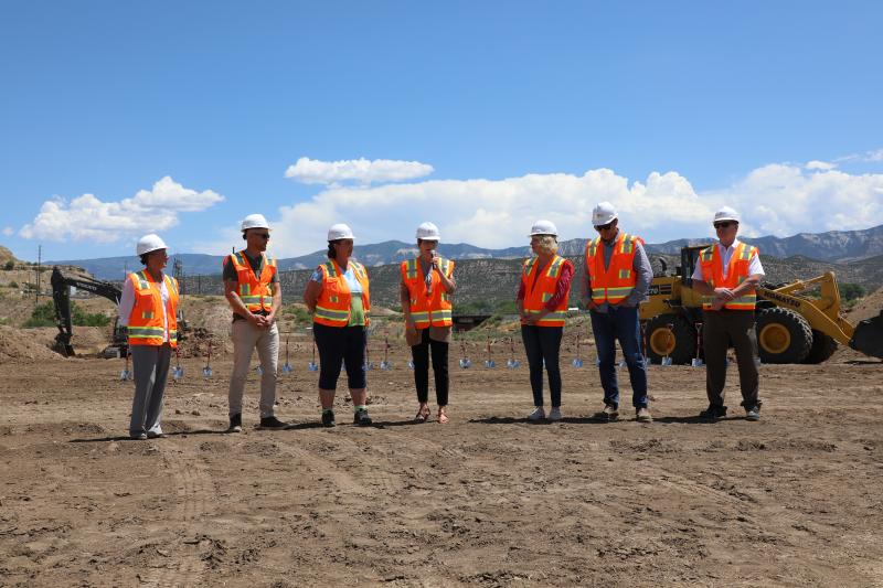 Mesa County Commissioner Bobbie Daniel welcomes community members to the groundbreaking ceremony