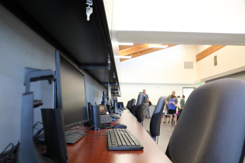 Computers at Mesa County Sheriff's Office Clifton substation.