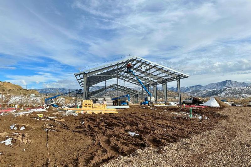 De Beque Community Hall under construction. 