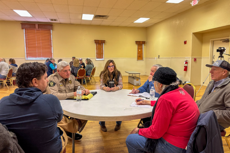 Residents attend a meeting to speak to county leaders  