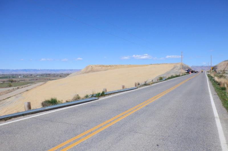 Road with two yellow stripes in Mesa County, CO. 