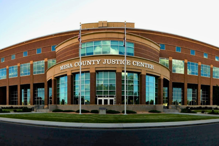 View from the front of the Mesa County Justice Center. 