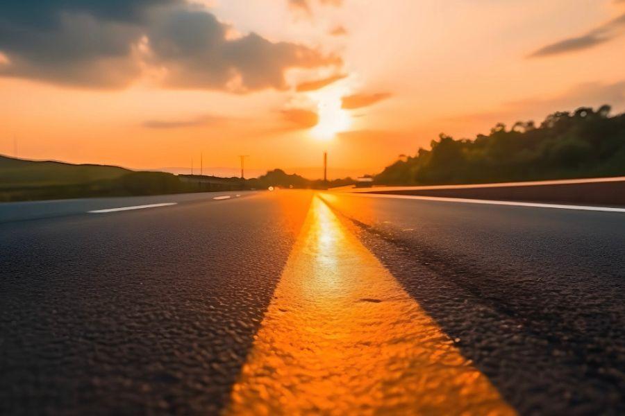 F Road in Mesa County at sunrise. 