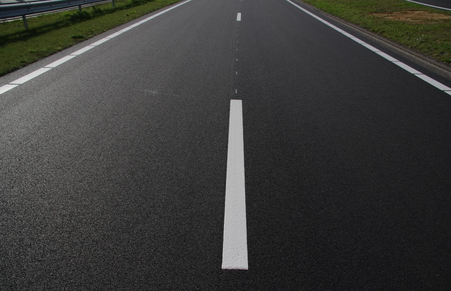 Fresh road with white lines. 